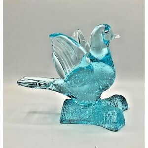 Murano ICET Bluebird on a Branch Figurine / Paperweight 7" Height‎
